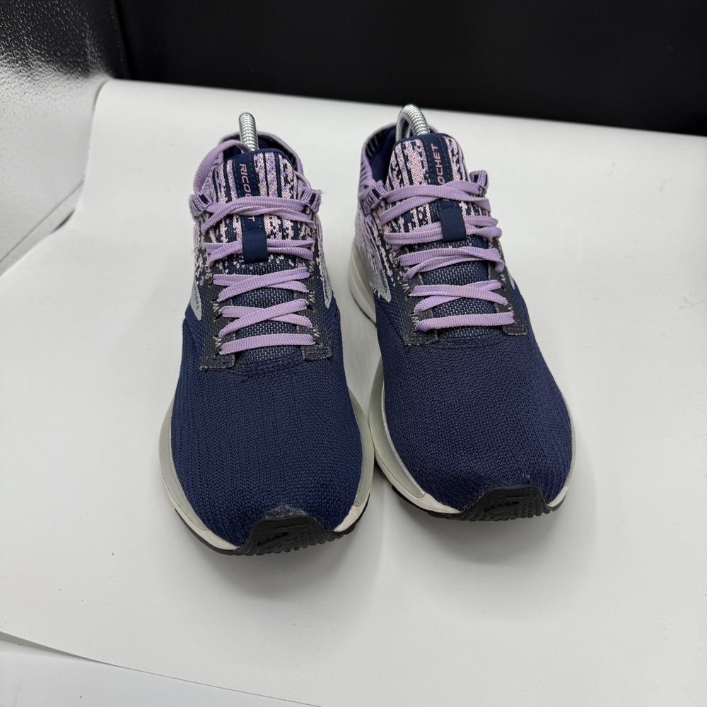 Brooks Purple Knit Ricochet Lace Up Running Athletic Sneakers